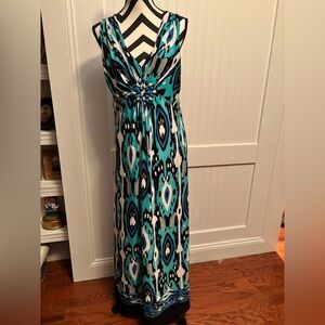 Marc Bouwer Blue Ruched Maxi Sundress